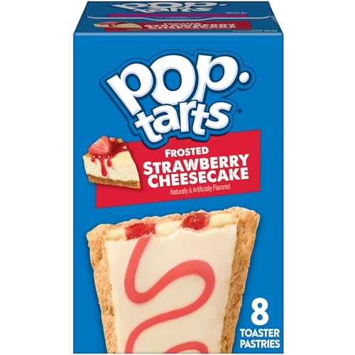 Pop-Tarts Toaster Pastries, Lunch Snacks, Frosted Strawberry Cheesecake, 13.5oz Box