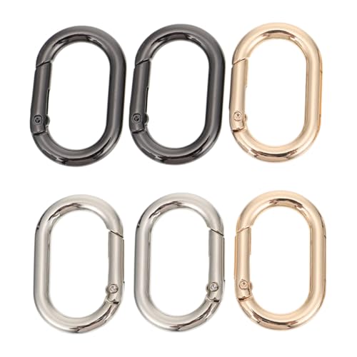 KOMBIUDA DIY Accessories 6 Pack Spring Snap Hooks Sturdy Key Snap Hooks Carabiner Clips Heavy Duty Zinc Alloy for Daily Use