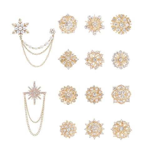 Image of 26 Pieces Wedding Bouquet Bulk Brooches for Women Fashion, Large Rhinestone Flower Brooch Pins for Crafts
