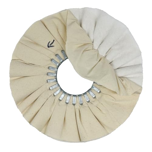 Renegade Products USA | Combination Airway Buffing Wheels | 10" Versatile Metal Polishing Buffing Wheel Tool with Optional 5/8" Arbor Center Plate (Cyclone (Flannel-UBM), No Center Plate)