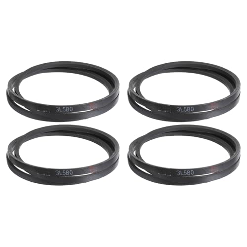 uxcell 4 Pcs 3L580 Classic Wrapped Rubber V-Belt, 58"(1473mm) Outside Circumference, 3L Profile V Belt 3/8" Width 7/32" Height
