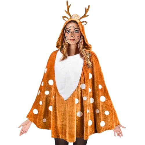 Poncho de renne pour femmes et filles accessoire cosplay et festival
