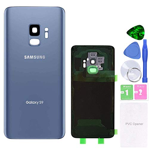 Cache Batterie Samsung S9 G960F Vitre Arrière Bleu avec Lentille