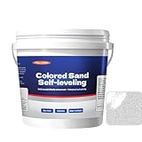 High-Gloss Marble Effect Epoxy Floor Coating, Upgrade Epoxy Coloured Sand Floor Paint, for Garage, Basement, Condo, And Plywood Floors as Well (White,0.7 Liter)