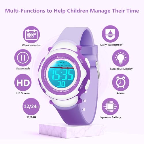 Image of Kids Digital Watch for Girls Boys,Children's Waterproof Colorful Light UP Outdoor Sport Watch with Stopwatch Alarm-Kids Gifts for Girls Boys