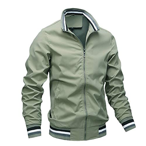 sandbank Men's Lightweight Softshell Coat Zipper Long Sleeve Sportswear Coat Stand Collar Windbreaker Flight Bomber Jacket2