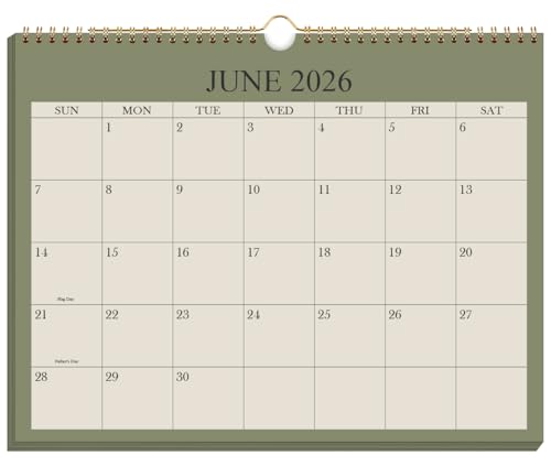 Small Wall Calendar 2026-2027 - Mini Calendar 2026-2027 from July 2026 - December 2027 19 Months Little Calendar with Premium Paper 6 x 8 Green