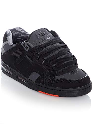Image of Globe Men's Sabre Skateboarding Shoes, Black Black Night Red 10982, 14 US