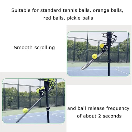 Generisch Tennisball-Abwurfmaschine, Große Kapazität, Nicht Elektrisch, 137–187 cm Höhenverstellbar, for Stadion-Heimsportplätze(Without extra Track)