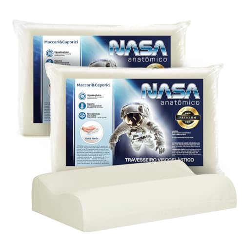 Kit 02 Travesseiro Nasa Cervical Anatômico Ortopédico Premium par...
