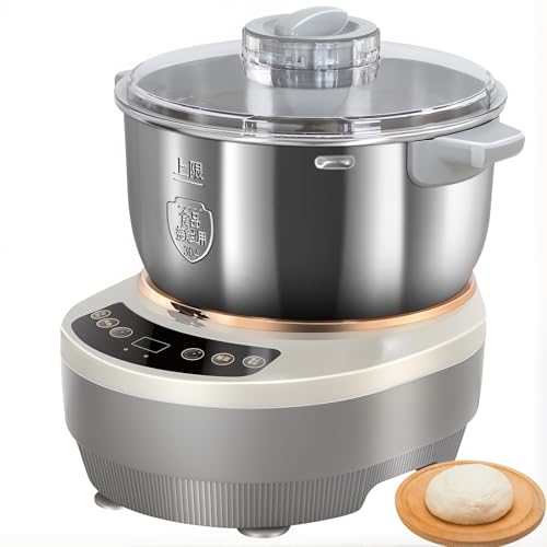 Batidora de masa de acero inoxidable, máquina automática de masa con superficie antiadherente, temporizador y panel táctil, ideal para uso doméstico