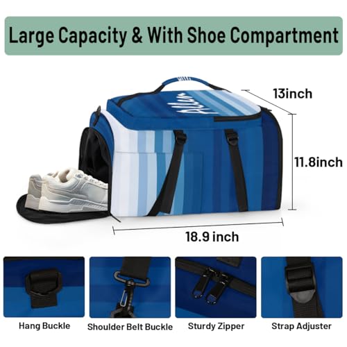 Personalized Gym Bag Backpack,Custom Duffle Bag for Men and Women with Your Name,18Inch,Style 143