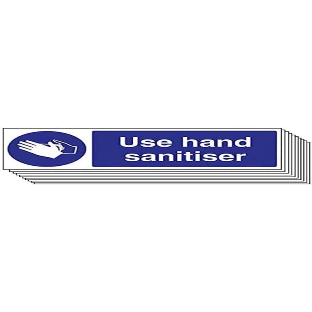 VSafety Mandatory General - Use hand sanitiser - 300 x 100mm - Pack of 10