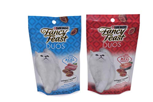 Fancy Feast Purina Duos Real Salmon and Real Tuna Cat Treat (2 Pack - 2.1 oz Each)