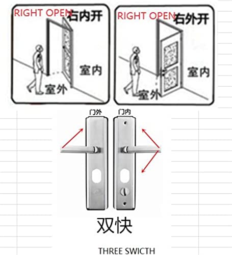Cerradura de puerta con manija universal de aluminio grueso 3