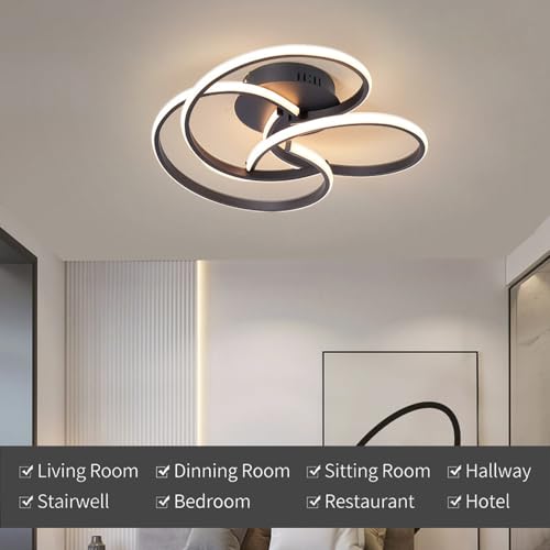 Plafonnier LED moderne à intensité variable avec télécommande pour salon