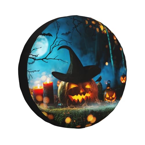 Image of Halloween Spare Tire Cover Halloween Pumpkins Tire Cover Universal Wheel Protectors Wheel Covers for Rv Camper Travel Trailer SUV Truck 16 Inch