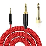 Hizsoaor QC45 Headphone Cord 2.5mm to 3.5mm Audio Cable Compatible with Bose QuietComfort QC35 QC35ii QC25 On-Ear 2 OE2 OE2i Soundlink SoundTrue Headphones Coiled Works on PC/PS4/ PS5/ Guitar(4-14Ft)
