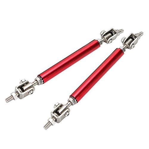 Alco 2pcs Adjustable Universal Front Rear Bumper Lip Splitter Strut Brace Rod Support Bar (Red, Medium)-picture-23