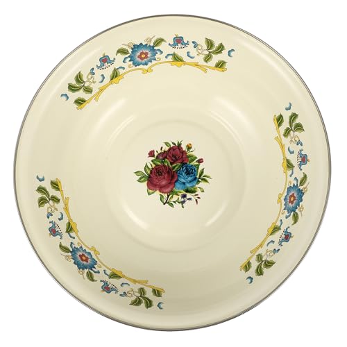 BESTonZON Bassine Émaillée Vintage 29 Cm Bol Rétro Multifonction Pour Cuisine Maison Restaurant Lavabo En Émail