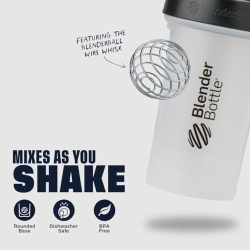 BlenderBottle Classic V2 Plastic Shaker Bottle 28 oz Clear/Black - 2