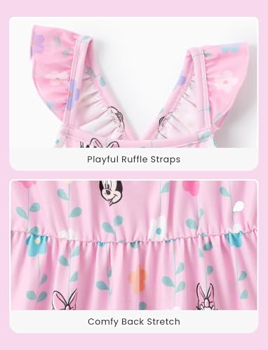 Disney Princess Minnie Mouse Frozen Elsa Toddler Girl Dress Ruffle Sleeve Crossback Strap Birthday Summer Sundress 2-6 Years4