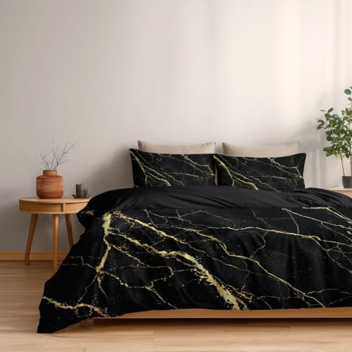 Linge de lit réversible style marbre pour transformer votre chambre