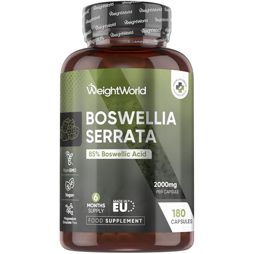 Boswellia Serrata Extract | 85% Boswellic Acid | 180 Capsules | 6 Months Supply | 2000mg per Capsule | 5:1 Extract | Indian Frankincense Resin | Magnesium Stearate-Free & Vegan | 1 a Day | Made in EU