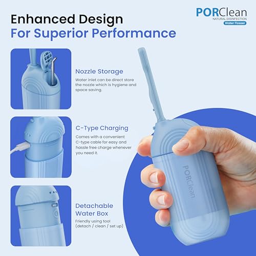 Image of WASH301 PRO Electric Water Flosser for Teeth | 120 PSI Deep Cleaning, 3 Modes with 9 Adjustable Pressure Dental Flosser | 180ml Tank, 5 Tips | Oral Irrigator for Braces, Implants & Gum Care