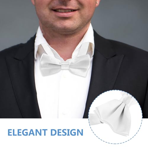 Set Formal de Pajarita con Fajín y Pañuelo Negro y Blanco miniatura 3