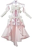 Nsoking Sword Art Online SAO 4 Cosplay Asuna Costume Combats Lolita Princess Dress Halloween Outfit (Pink, Small)