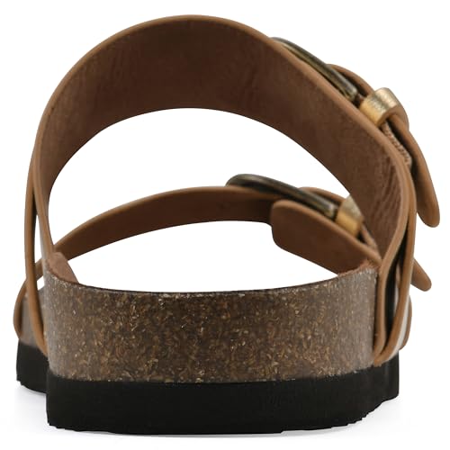 Image of WHITE MOUNTAIN Women's Hardball Double-Buckle Signature Comfort-Molded Footbed Sandal