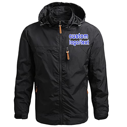 Custom Jackets for Men Design Your Own Windbreaker Personalized Rain Jacket With Logo Text2