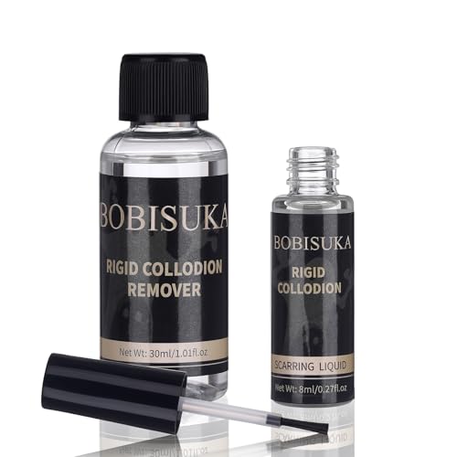 BOBISUKA SFX Scar Makeup Kit - Rigid Collodion with Brush & Remover - Professional Realistic Scarring Liquid for Halloween Cosplay Theater Film & Stage
