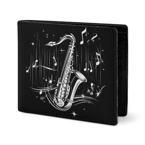 Saxophone Coin Purse PU Leather Bifold Wallet Small Change Purse Pouch Front Pocket Wallets2