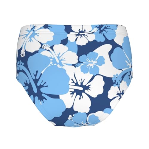 Blue Hawaiian Hibiscus Girls' Underwear Soft Cotton Little Girls Panties Comfort Briefs2