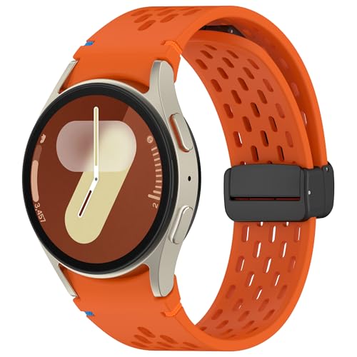 Sodhad Magnetic Silicone Band Compatible with Samsung Galaxy Watch 7 6 5 4 44mm 40mm, Breathable Sport Silicone Magnetic Band for Galaxy Watch 6 Classic 47mm 43mm / 5 Pro 45mm / 4 Classic 46mm 42mm