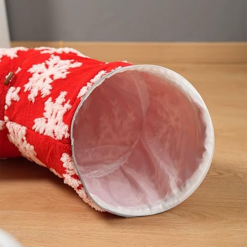 Weihnachtstunnel Katzenbett, Katzen Donut Schlafnest, Kätzchen Tunnelkissen Für Innen | für Zuhause Schlafzimmer 3Bewegung Winter Schlaf Balkon Bereicherung-7