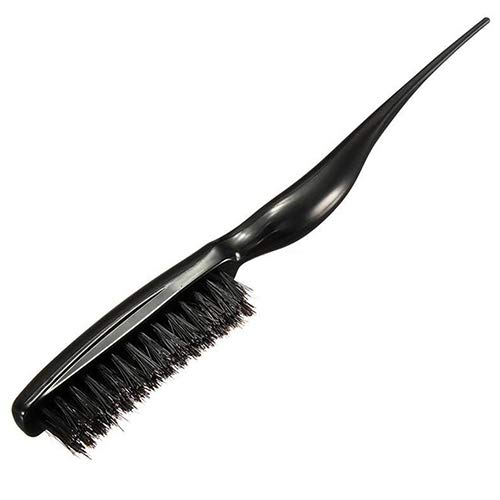 balloonbobo Salon Comb Hair Teasing Brush Hairdresser Combing Brushes Boar Bristle Brush Professional Styling Tool Black