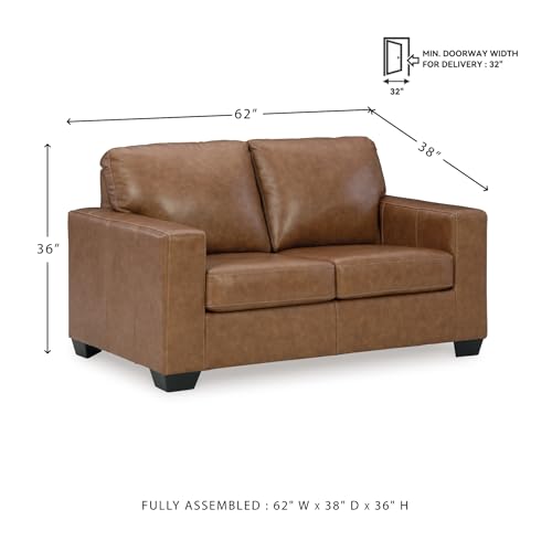 Image of Signature Design by Ashley Bolsena Contemporary Leather Match Loveseat, Dark Brown