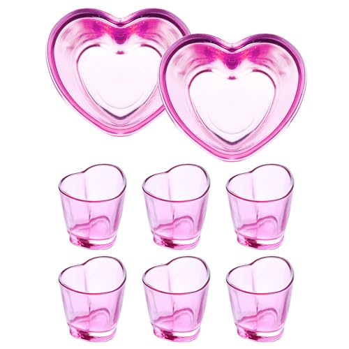 Jaepsing Shot Glasses, 1.5oz Heart Shaped Shot Glasses Set of 6/Soju Shot Glasses/Cute Shot Glasses/Bulk Shot Glasses/Tequila Shot Glasses/Pink Shot Glasses