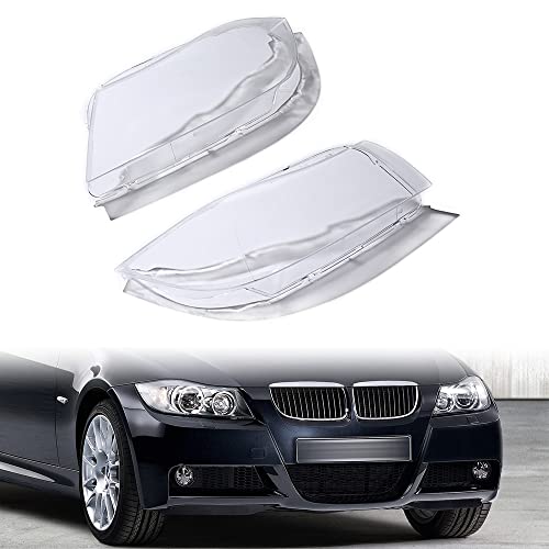 Anzios Left Right Headlight Cover Head Lamp Clear Transparent Lens Replacement for 2005-2011 BMW E90 E91 323i 325i 328i 328xi 335xi 335d 335i xDrive Xenon Headlamp