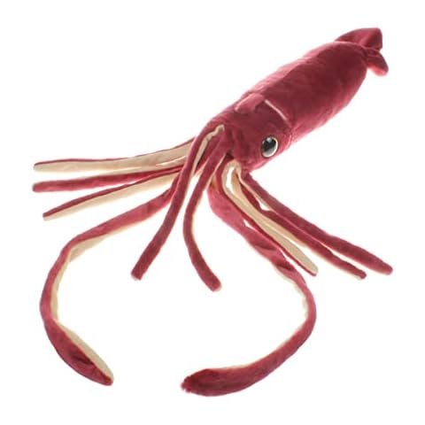Nohito Large Giant Red Squid Stuffed Animal Plush Pillow Toy Realistic King Colossal Squid Octopus Cuttlefish Plushie Doll (Red, M) Cover