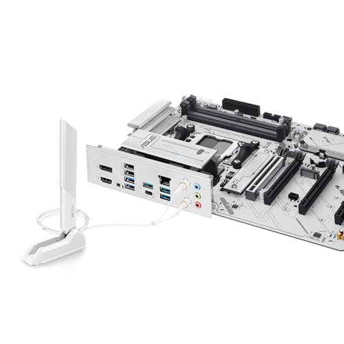 B650E MAX Gaming WiFi W - Scheda madre AMD B650 AM5 ATX, PCB bianco, DDR5, PCIe 5.0, 3X M.2, Wi-Fi 6E, 2.5Gb LAN, USB 10Gbps Type-C, DisplayPort, HDMI™, BIOS Flashback™, Aura Sync, PC AI avanzato - Scheda madre - Immagine 3