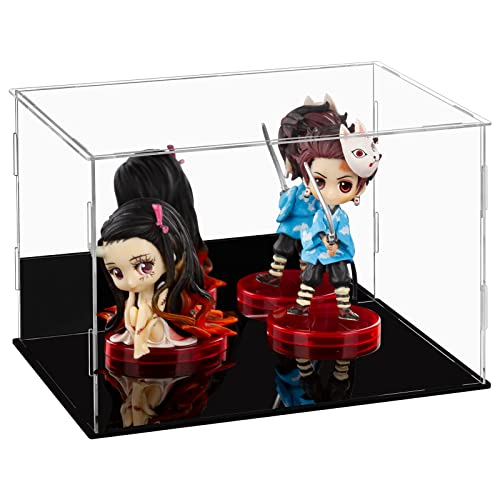 Ecoseao Vitrina acrílica con espejo, caja organizadora de acrílico transparente, vitrina de protección a prueba de polvo para figuras de acción, coleccionables, almacenamiento en el hogar (30x20x20cm)