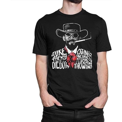 Django Unchained Graphic T Shirt Quentin Tarantino Movie Tee Men's Black XL