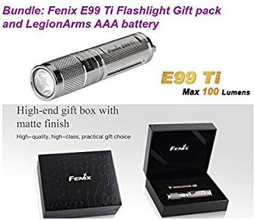 Fenix E99 Ti E05 Titanium Limited Edition 100 Lumen LED Keychain EDC Flashlight Holiday Gift Box with LegionArms AAA Battery