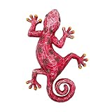 seefun Resin Gecko Wall Decor Outdoor Garden Lizard Art Hanging Glass Sculpture Decorations for Bedr