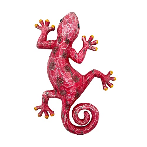 Seefun Resin Gecko Wall Decor Outdoor Garden Lizard Art Hanging Glass Sculpture Decorations For Bedroom, Living Room, Pario Or Fence #TOP6