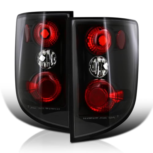 Spec-D Tuning Black Tail Lights Lamps Compatible with 2005-2010 Honda Ridgeline, Left + Right Pair Assembly